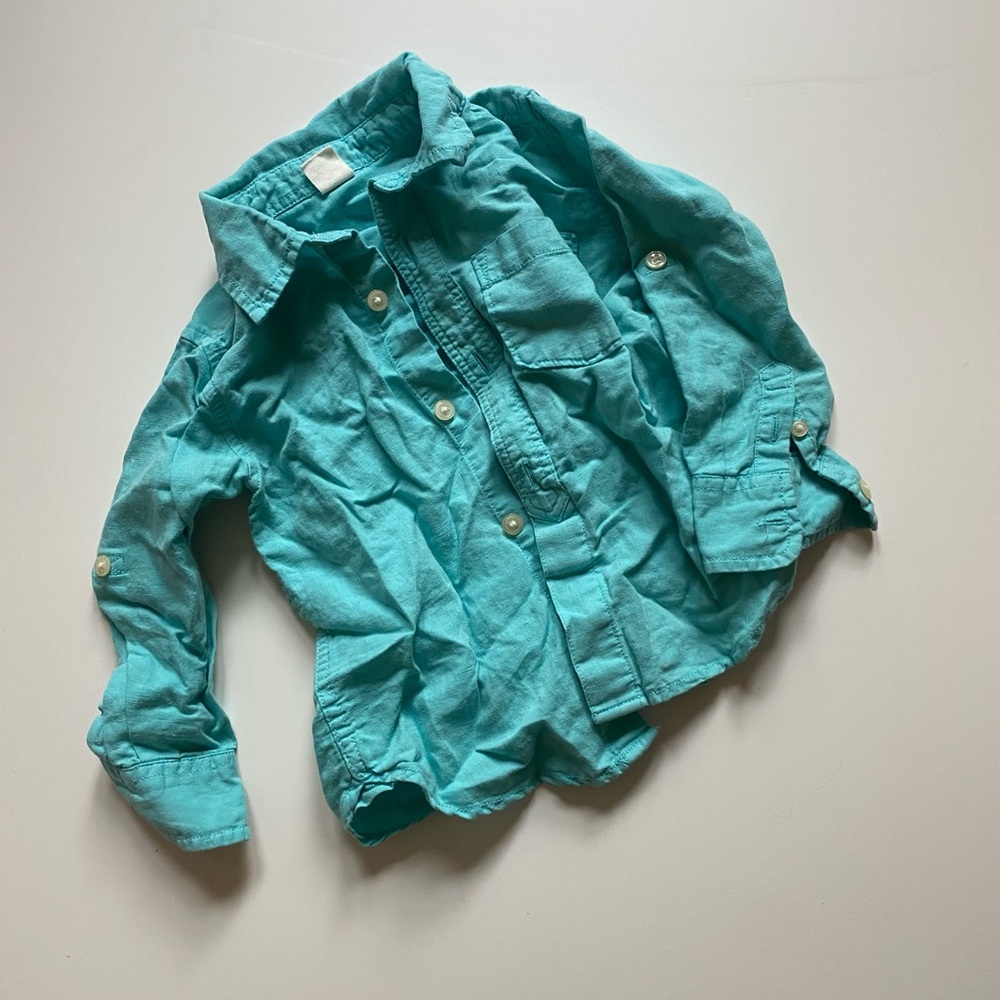 Boys linen button down dress shirt
